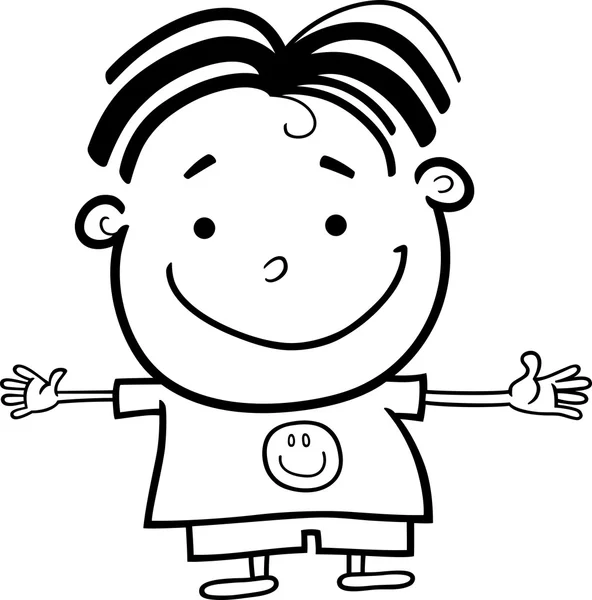 Lindo niño feliz para colorear — Vector stock © izakowski #13422842