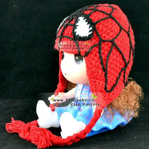 Lindo patrón de ganchillo del hombre araña de la gorrita tejida ...