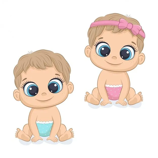 Lindo recién nacido niña y niño. ilustración para baby shower, tarjetas de felicitación, invitación de fiesta, impresión de camiseta de ropa de moda. | Vector Premium Lindo recién nacido niña y niño. ilustración para baby shower, tarjetas de felicitación, invitación de fiesta, impresión de camiseta de ropa de moda. | Vector Premium