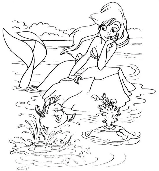 Lindos desenhos da Ariel a pequena sereia para colorir pintar ... Lindos desenhos da Ariel a pequena sereia para colorir pintar ...