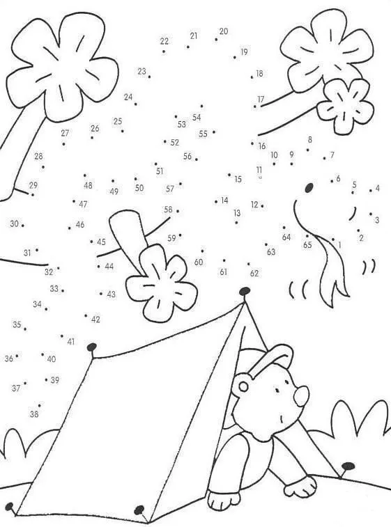 mis lindos dibujos: unir puntos y colorear tienda