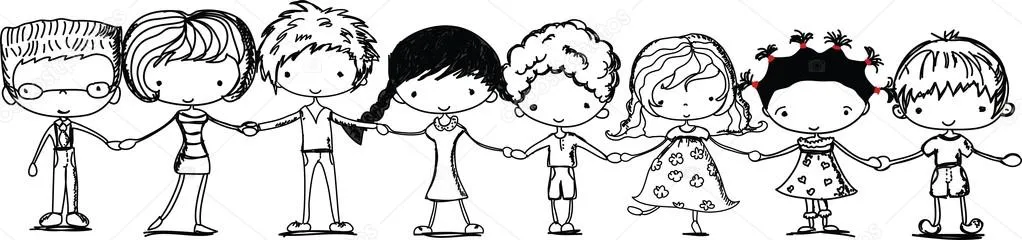 lindos niños tomados de las manos, Foto blanco y negro de dibujos ... lindos niños tomados de las manos, Foto blanco y negro de dibujos ...