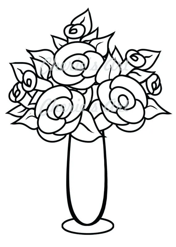 Línea arte flor florero Digi Stamp Digi por CheriesArtsnCrafts Línea arte flor florero Digi Stamp Digi por CheriesArtsnCrafts
