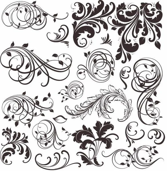 Vintage elementos florales Vector Set Vector de la flor - vectores ... Vintage elementos florales Vector Set Vector de la flor - vectores ...