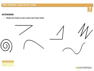 Líneas curvas y rectas. Tareas escolares de geometría Líneas curvas y rectas. Tareas escolares de geometría