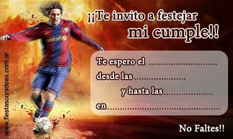 Lionel Messi - Tarjetas de cumpleaños para imprimir - Fiestas ...