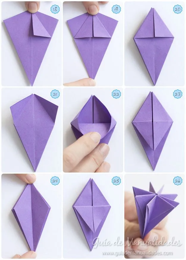 Cómo hacer un lirio de agua de origami – Guía De Manualidades