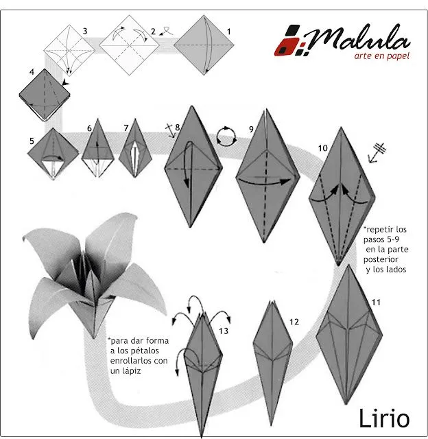 Lirio origami - Imagui