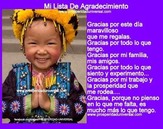 Lista de agradecimientos - Prosperidad Universal Lista de agradecimientos - Prosperidad Universal