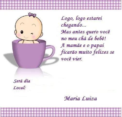 Lista de cha de fralda - Imagui