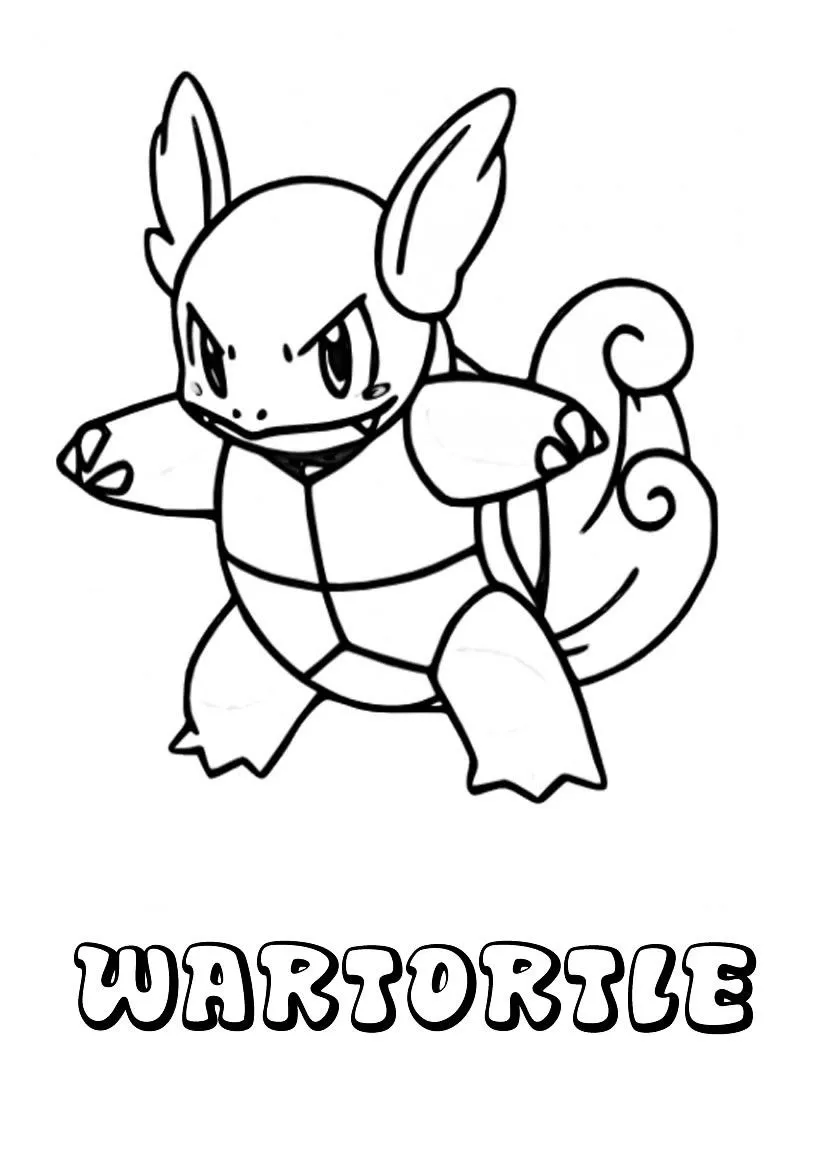 Dibujo Wartortle - Dibujos para colorear POKEMON AGUA