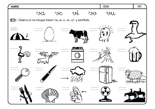 Lista de Palabras con v para colorear | Material para maestros ... Lista de Palabras con v para colorear | Material para maestros ...