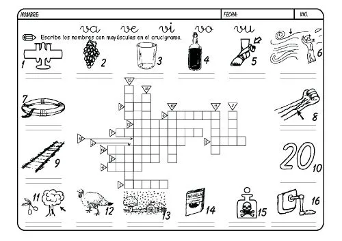 Lista de Palabras con v para colorear | Material para maestros ...