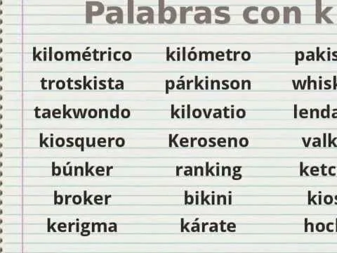 Lista de palabras que empiecen con K - Para niños