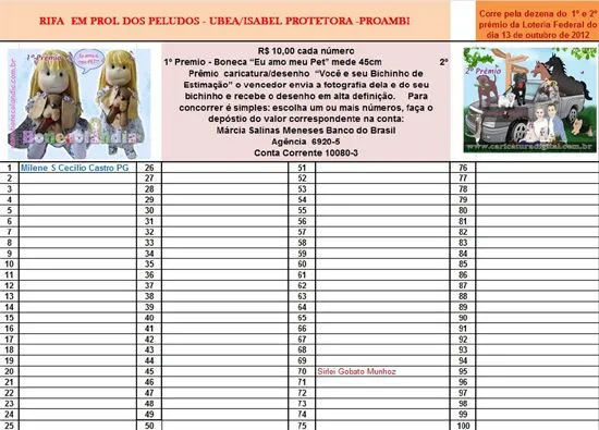 Rifa em Prol dos Animais | :Mega Rio Preto: