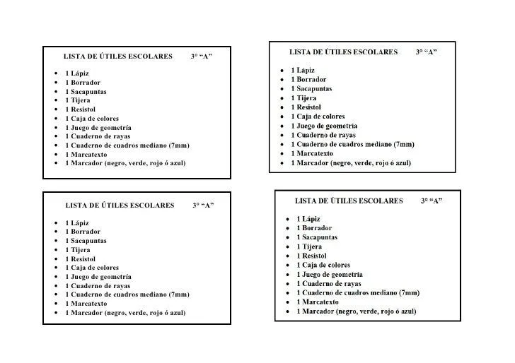 Lista de utiles escolares en inglés - Imagui Lista de utiles escolares en inglés - Imagui
