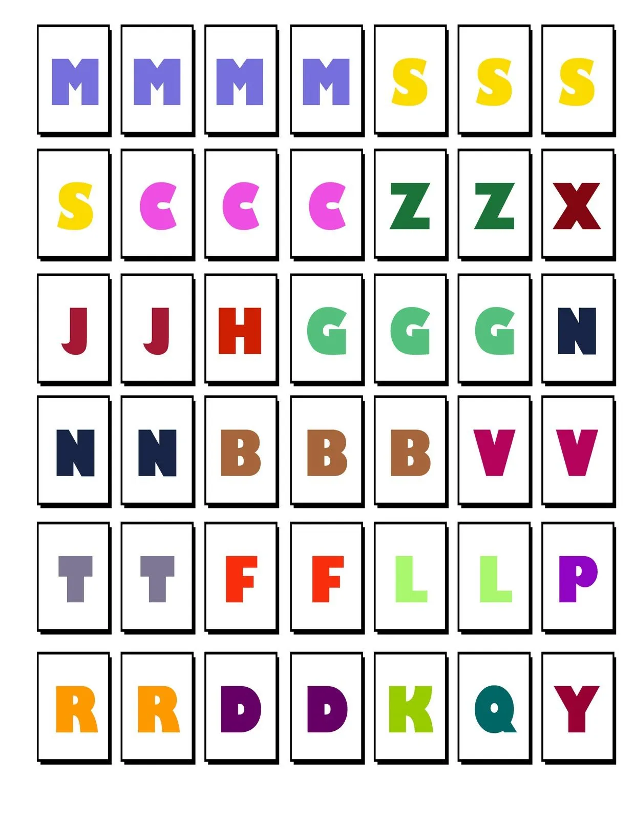 Listo Para imprimir-: Letras para jugar scrable con los niños