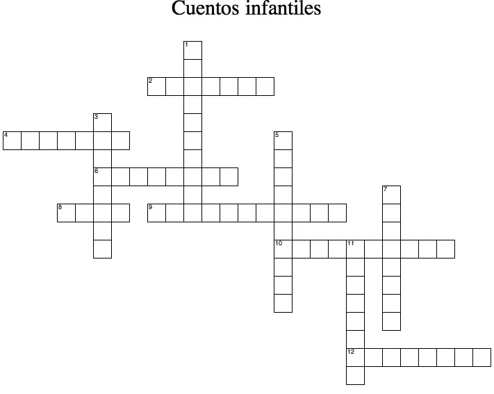 Literaria: Juegos: crucigrama cuentos infantiles