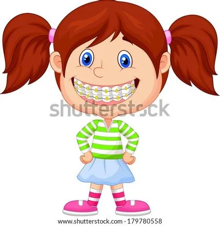 Little Girl With Brackets Stock Vector Illustration 179780558 ...