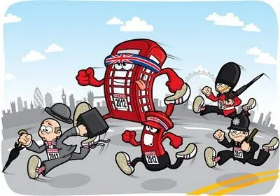 little illustration depicting the race for the london 2012 olympic ...