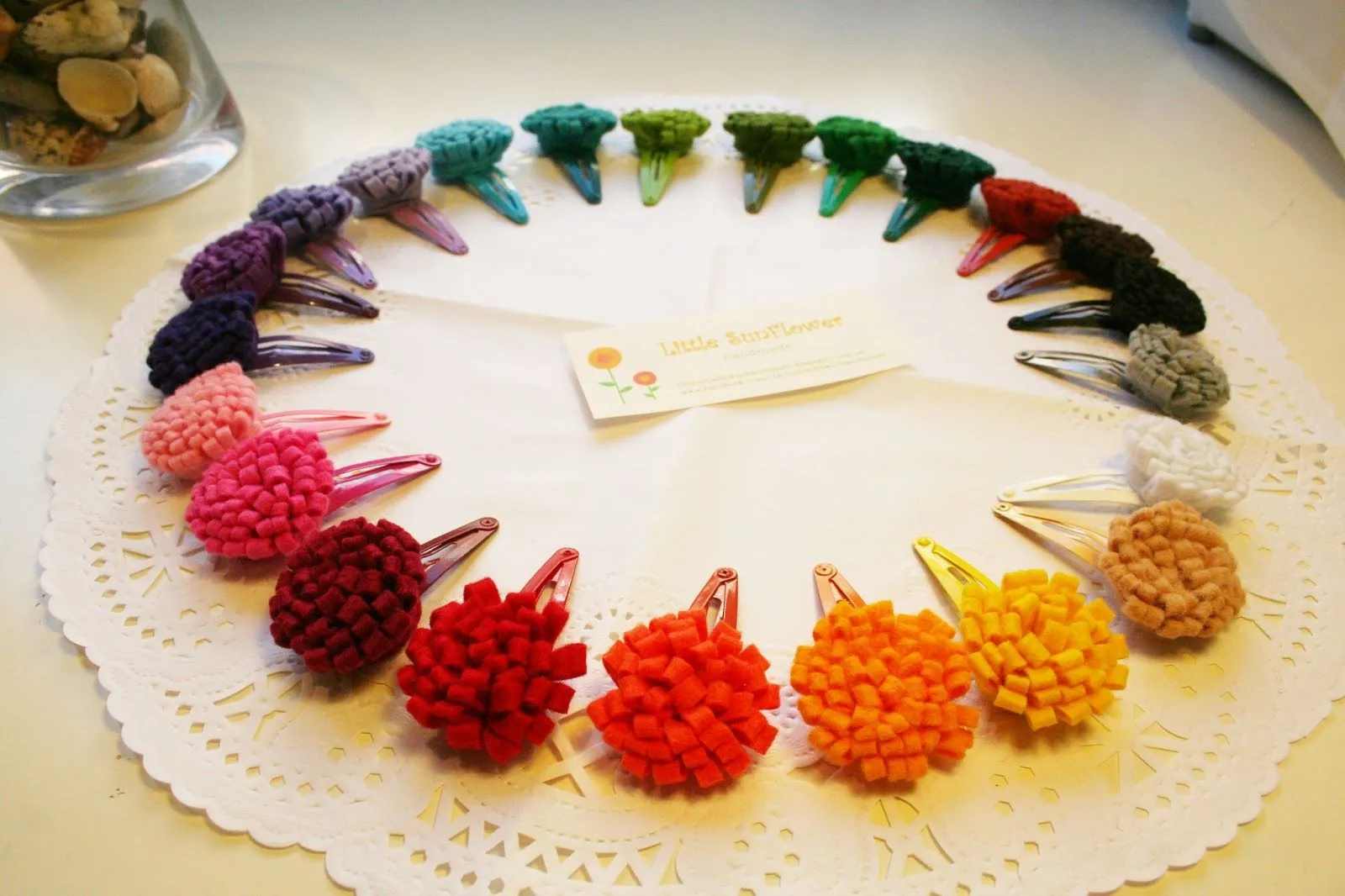 Little SunFlower handmade: Prendedores Flor Fieltro Little SunFlower handmade: Prendedores Flor Fieltro