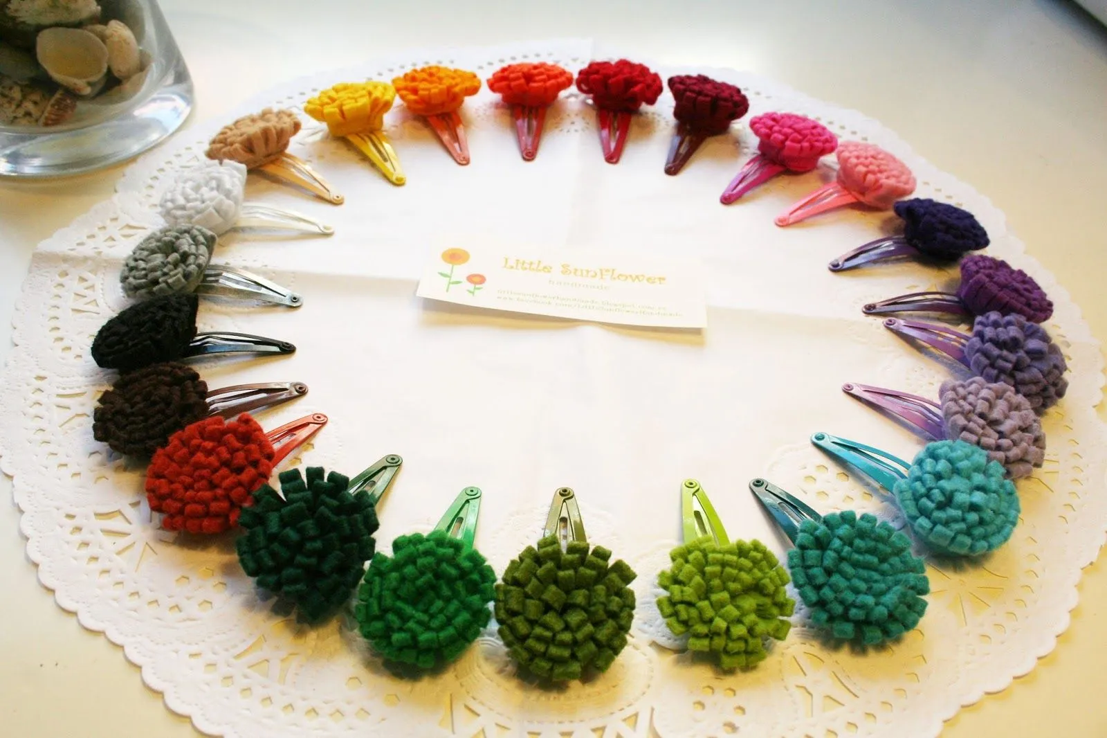 Little SunFlower handmade: Prendedores Flor Fieltro Little SunFlower handmade: Prendedores Flor Fieltro