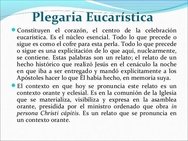 4 la liturgia de la eucaristía (prefacio y plegarias)