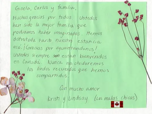 Living with a Chilean Family: Carta para nuestra Familia Chilena ... Living with a Chilean Family: Carta para nuestra Familia Chilena ...