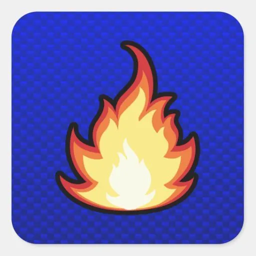 Llama del fuego; Azul Pegatinas Cuadradas Personalizadas de Zazzle. Llama del fuego; Azul Pegatinas Cuadradas Personalizadas de Zazzle.