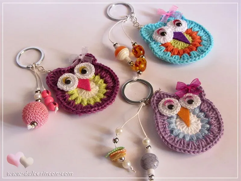 Llavero búho crochet | dulce rincon