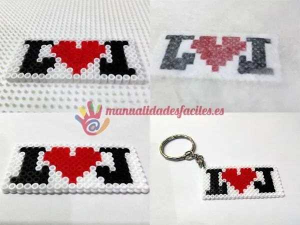LLAVERO HAMA PARA SAN VALENTIN | Manualidades faciles LLAVERO HAMA PARA SAN VALENTIN | Manualidades faciles
