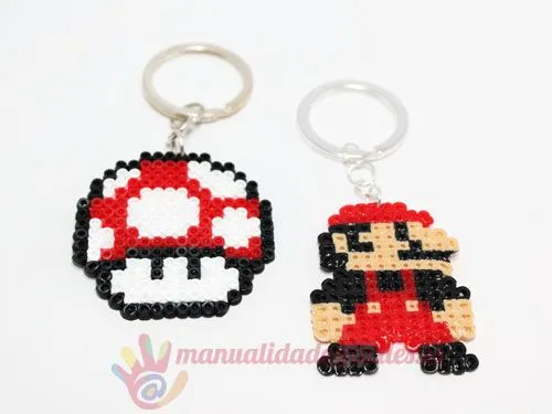 Llavero Mario Bros hecho con hama | Manualidades faciles