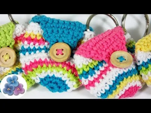 Como Hacer Llavero Monedero a Ganchillo (Mini Bolso de Crochet ... Como Hacer Llavero Monedero a Ganchillo (Mini Bolso de Crochet ...