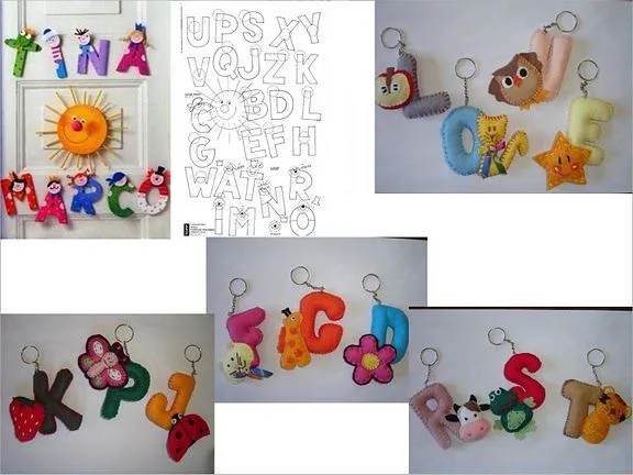 Llaveros en letras en foami - Imagui