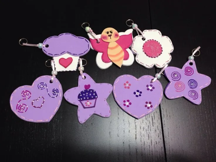 Llaveros para recuerdo toda ocasión hechos de foami | Baby shower ...