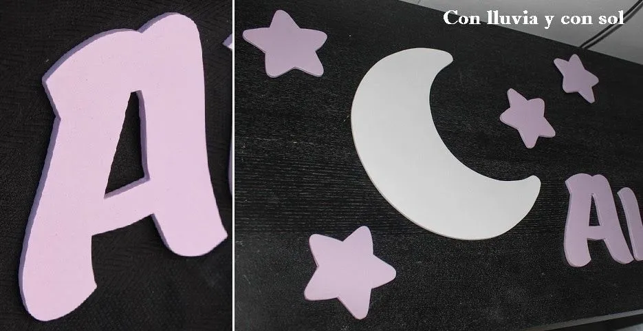 Con lluvia y con sol: MURAL DE PARED: NOMBRE, ESTRELLAS Y LUNA ...