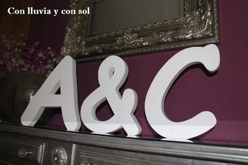 Con lluvia y con sol shop: LETRAS DE MADERA PARA LA BODA DE CONCHI Con lluvia y con sol shop: LETRAS DE MADERA PARA LA BODA DE CONCHI