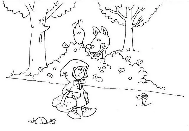 Lobo de caperucita roja para colorear - Imagui