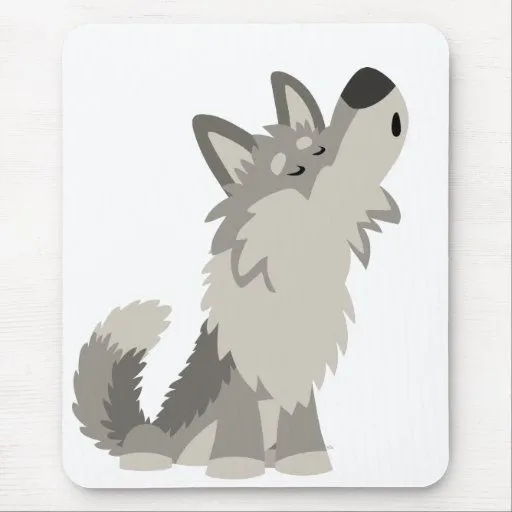 Lobo lindo Mousepad del dibujo animado del grito | Zazzle