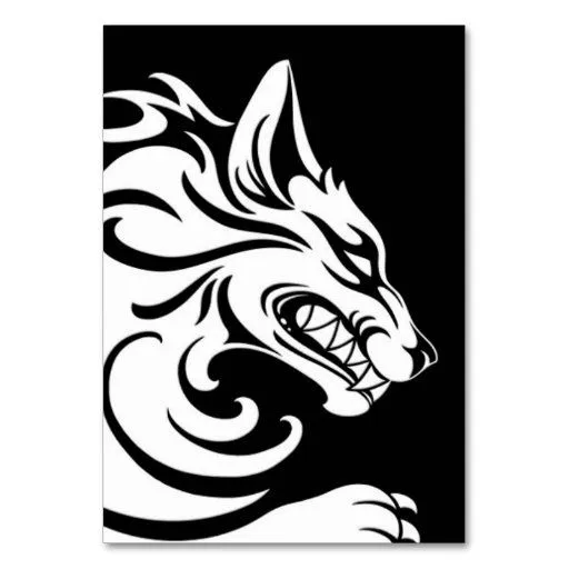 Lobo tribal blanco y negro agresivo | Zazzle