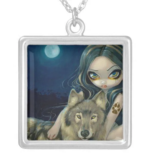 Lobos de hadas góticos del COLLAR de la luna del l de Zazzle. Lobos de hadas góticos del COLLAR de la luna del l de Zazzle.