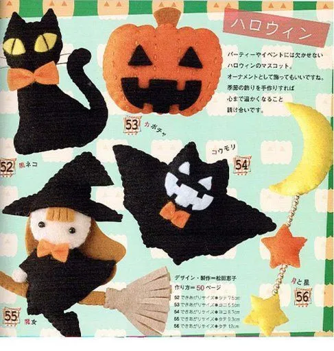 Una locura de ideas: Patrón de broches de fieltro para Halloween ... Una locura de ideas: Patrón de broches de fieltro para Halloween ...