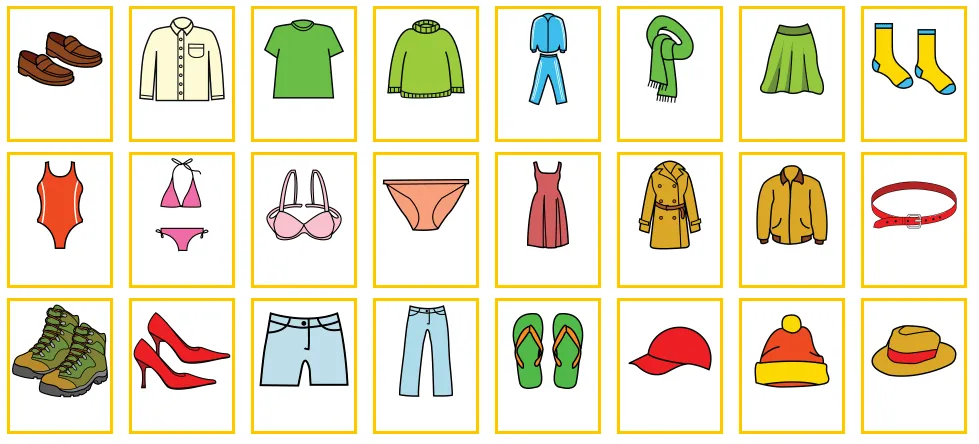 LOGOPEDIA Y EDUCACIÓN: JUEGO VOCABULARIO EN INGLÉS: LA ROPA