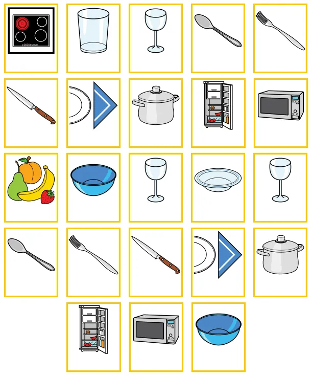 LOGOPEDIA Y EDUCACIÓN: PARTES DE LA CASA EN INGLÉS: OBJETOS DE COCINA