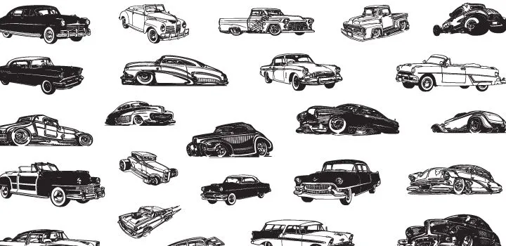 carros antiguos en vector gratis