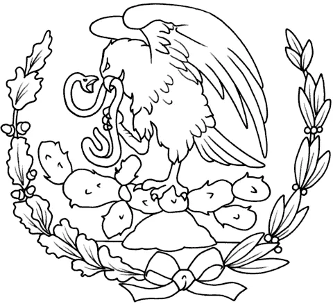 Dibujo del escudo nacional mexicano para colorear - Imagui