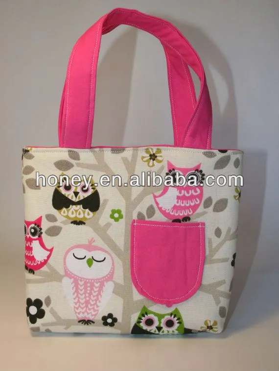 De la lona bolsas de asas lindas del patrón del buho bolsas ... De la lona bolsas de asas lindas del patrón del buho bolsas ...