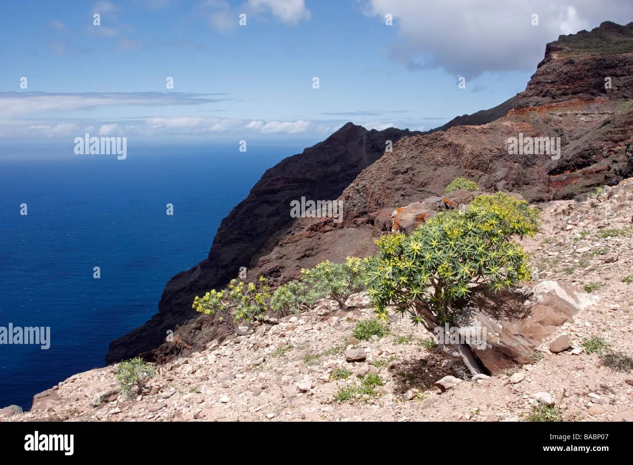 Looking Down From The La Merica Plateau On La Gomera. Alojera Lies ... Looking Down From The La Merica Plateau On La Gomera. Alojera Lies ...