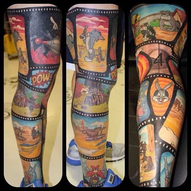 LOONEY for Sure!! looney tunes leg! Tattoo by @Debby Rodríguez ... LOONEY for Sure!! looney tunes leg! Tattoo by @Debby Rodríguez ...