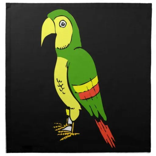 Loro simple del dibujo animado con amarillo y verd servilletas ... Loro simple del dibujo animado con amarillo y verd servilletas ...